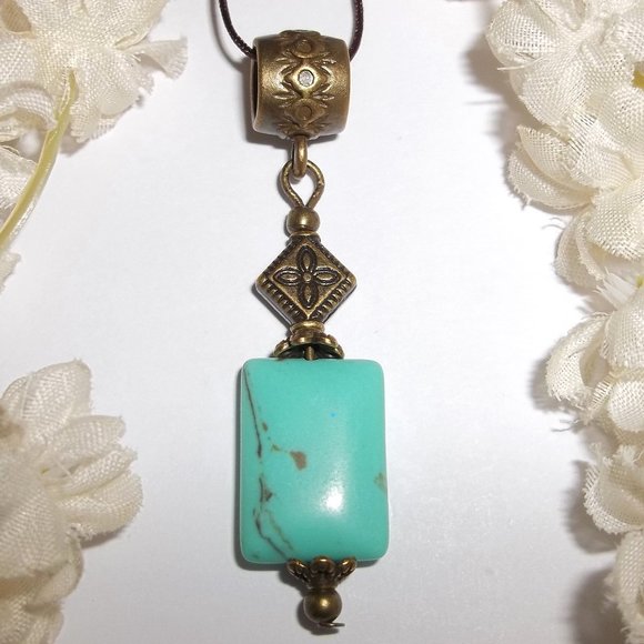 wvluckygirl Jewelry - Necklace, Pendant, Boho Necklace, Cord Necklace, Turquoise Necklace, Gift 7938